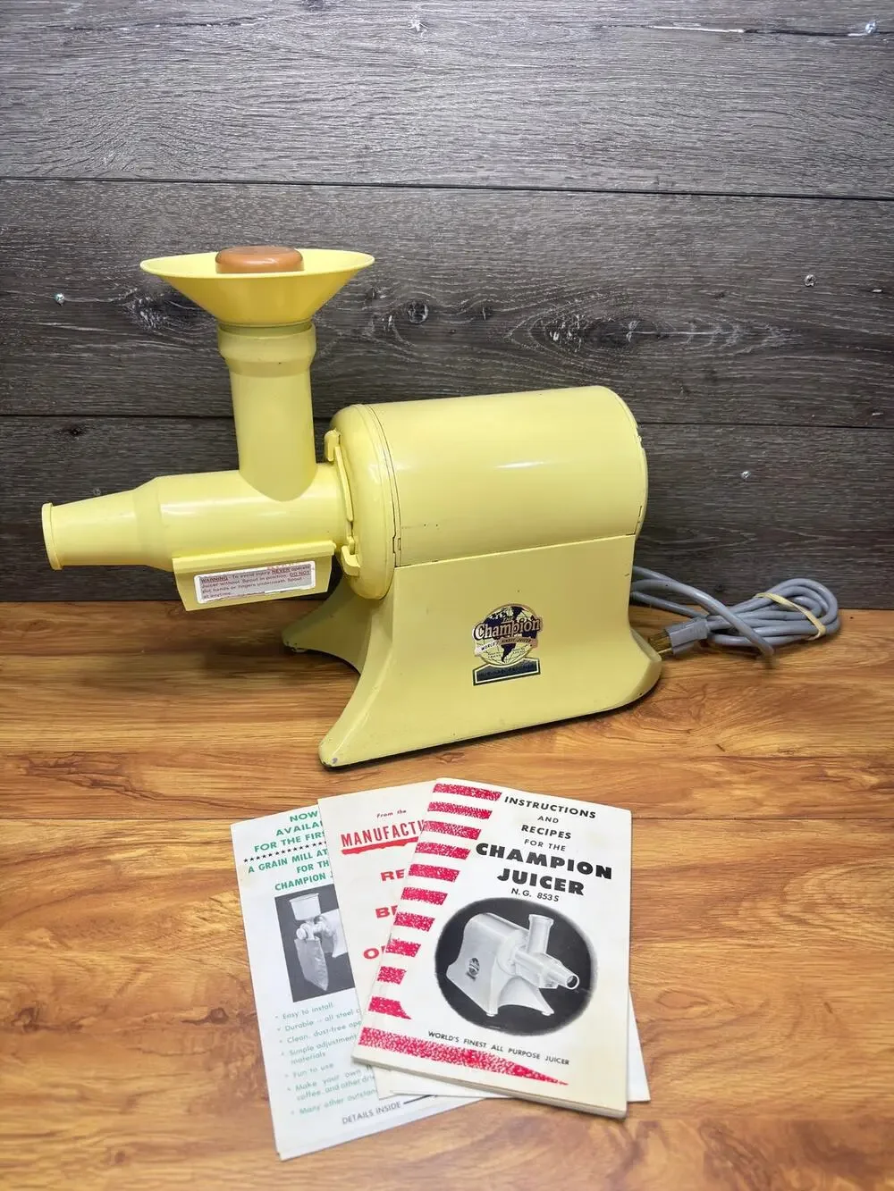VTG Champion Juicer 1/3 HP Heavy Duty Motor Model G5-NG-853S ~tested Working